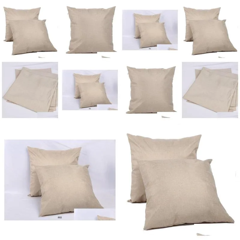 heat sublimation white linen pillowcase solid color pillowcase back cushion 40 x 40cm 45 x 45cm 50cm x 50cm without insert cushion