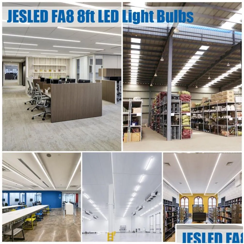 us stock 8ft led tube light bulbs single pin fa8 base d shape 120w 6000k