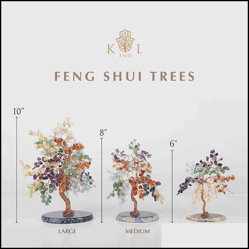 hailanbao crystal natural bonsai money tree lucky feng shui for tabletop decor home office 211101