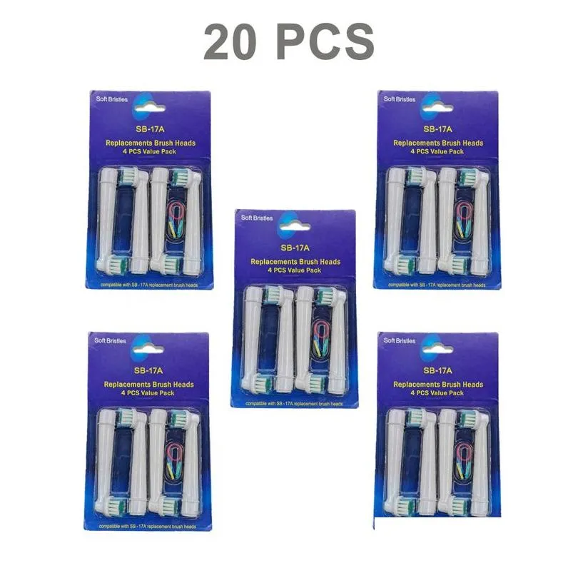 toothbrushes head 20pcs oral a b sensitive gum care electric toothbrush replacement brush heads soft bristles 220916