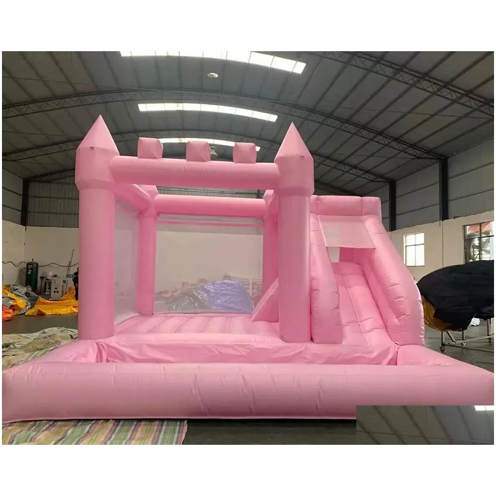 playhouse 3 in 1 outdoor rental white bounce house inflatable bouncy castle slide wedding bouncer jumping castles jumper with ball pit for