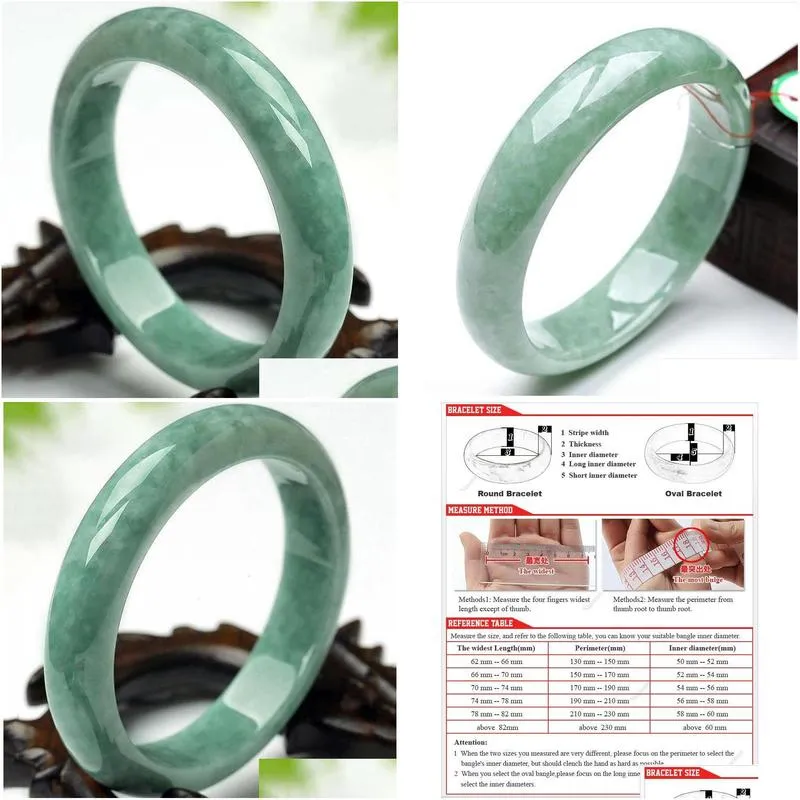 other bracelets natural chinese green jade bracelet bangle 5464mm charm jewellery fashion handcarved lady woman girl luck amulet