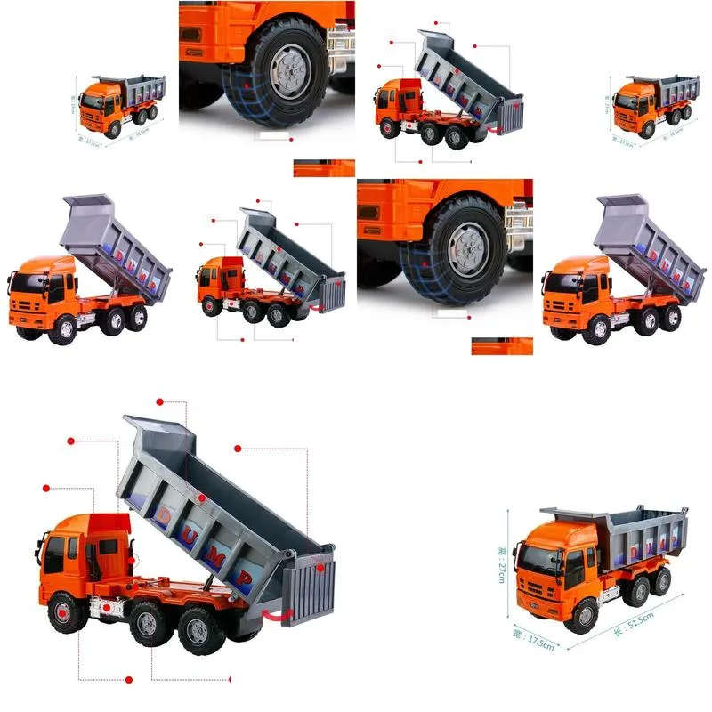 diecast model cars cool simulation engineering large truck transport van suitable for children aged 811