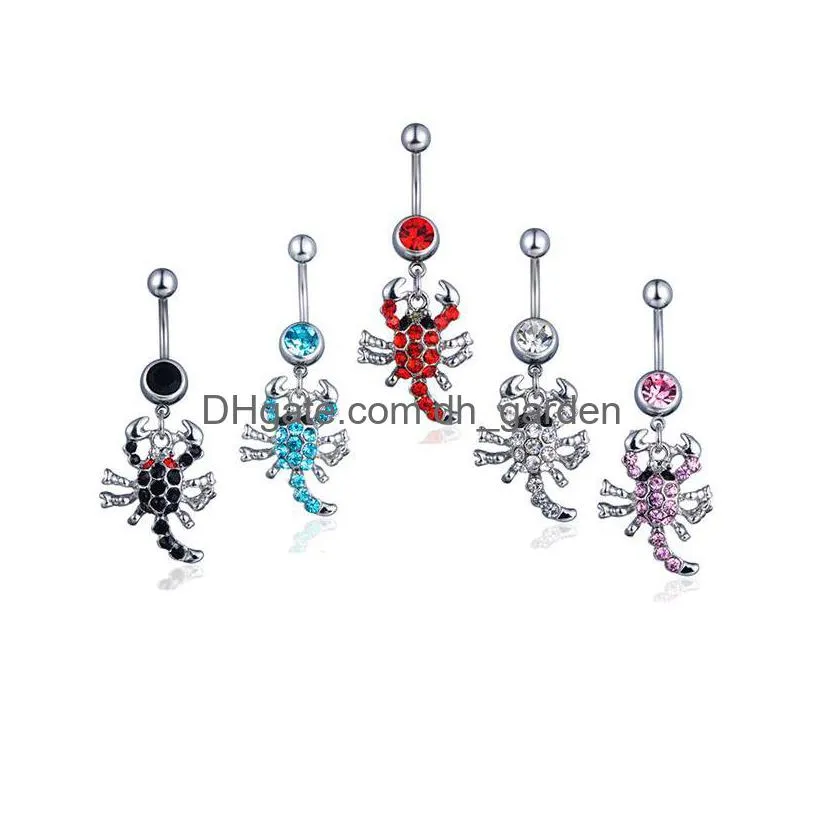 d0064 cross belly navel button ring clear color