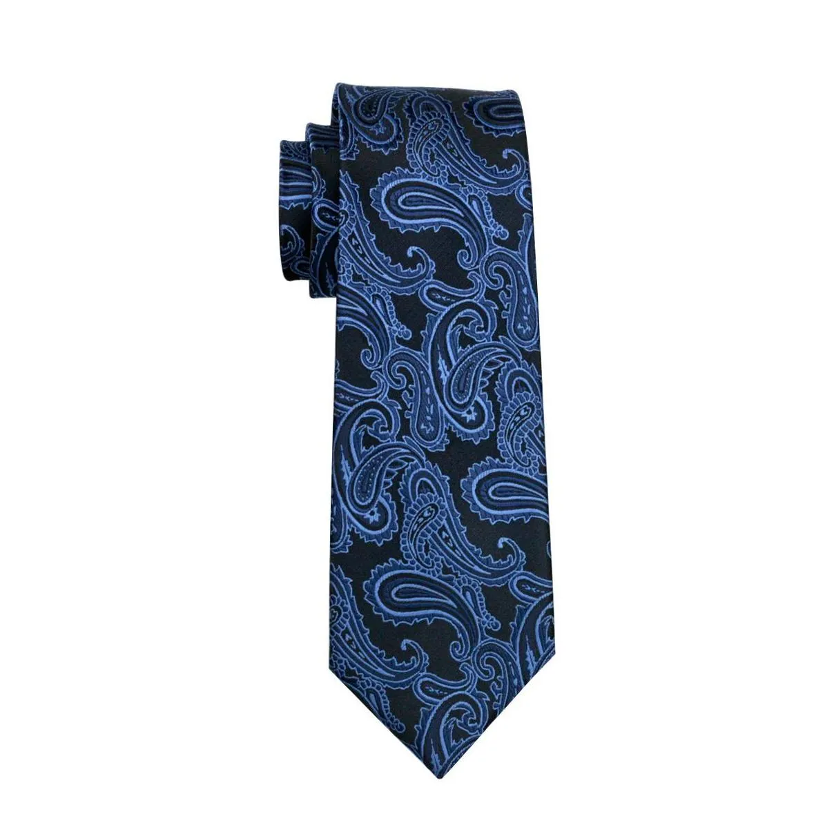 mens tie blue paisely silk hanky cufflinks set jacquard woven silk mens tie set business work formal meeting leisure