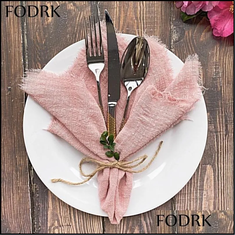 10pcs cloth napkins serving table decor dinner towel for kitchen plates mat setting wedding decoration party linen fabric gauze