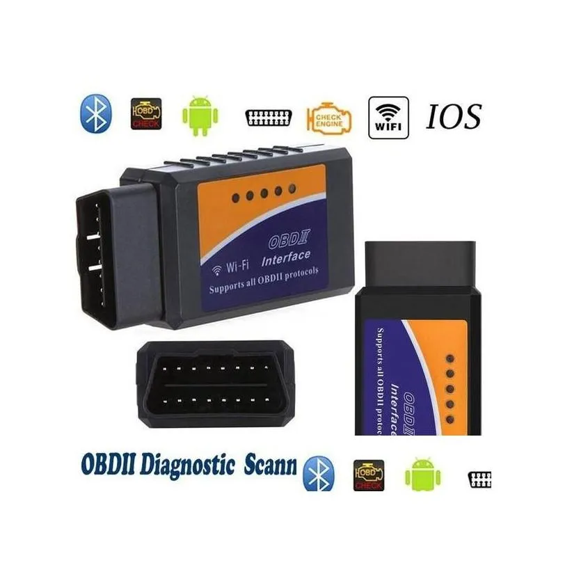 Code Readers Scan Tools Elm327 V1 5 Bluetooth/Wifi Obd2 Scanner Elm 327 Pic18F25K80 Diagnostic Tool Obdii For Android/Ios/Pc/Table