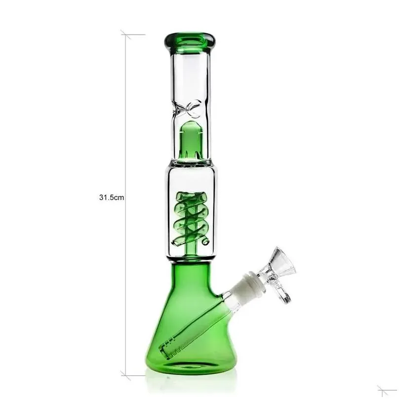 glass bongs percolator smoking water pipes spiralpipe filtration hookahs dab rigs one piece retail