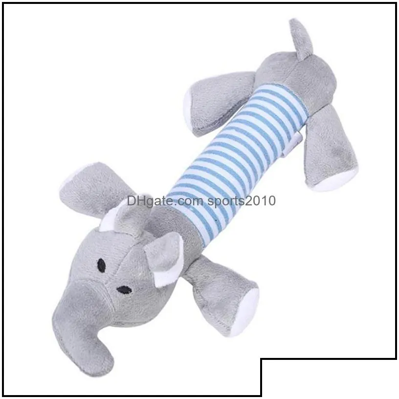 Dog Toys Chews Cute Pet Dog Cat Plush Squeak Sound Toys Funny Fleece Durability Chew Molar Toy Fit For All Pets Elephant Duck Pig Dr