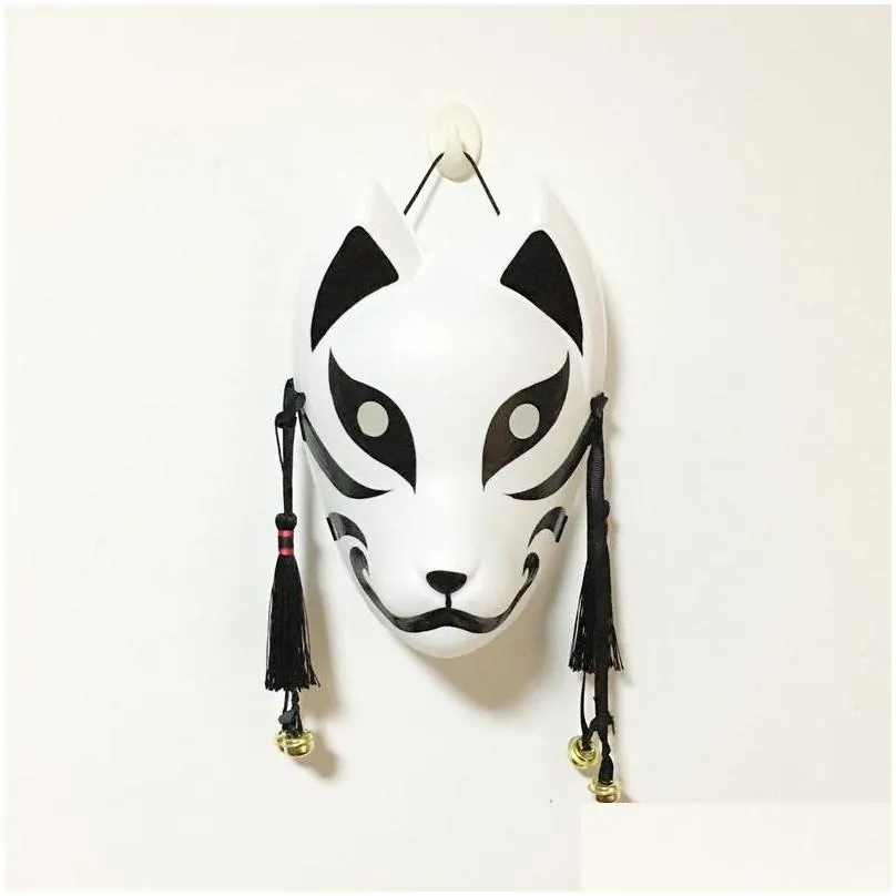 hand painted updated anbu mask japanese kitsune mask full face thick pvc for cosplay costume 220715