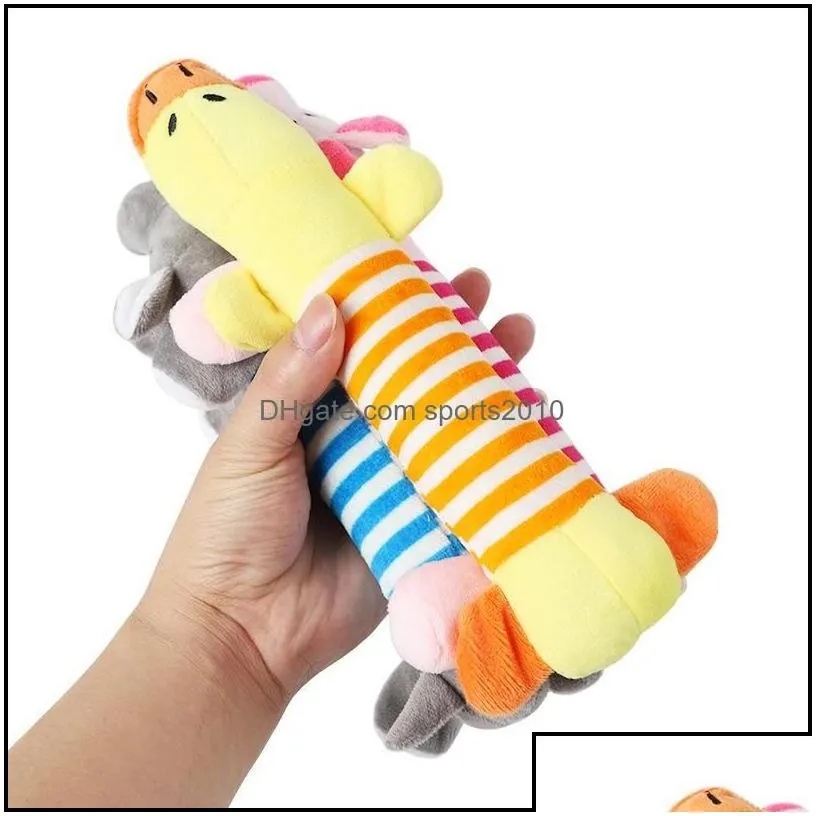 Dog Toys Chews Cute Pet Dog Cat Plush Squeak Sound Toys Funny Fleece Durability Chew Molar Toy Fit For All Pets Elephant Duck Pig Dr