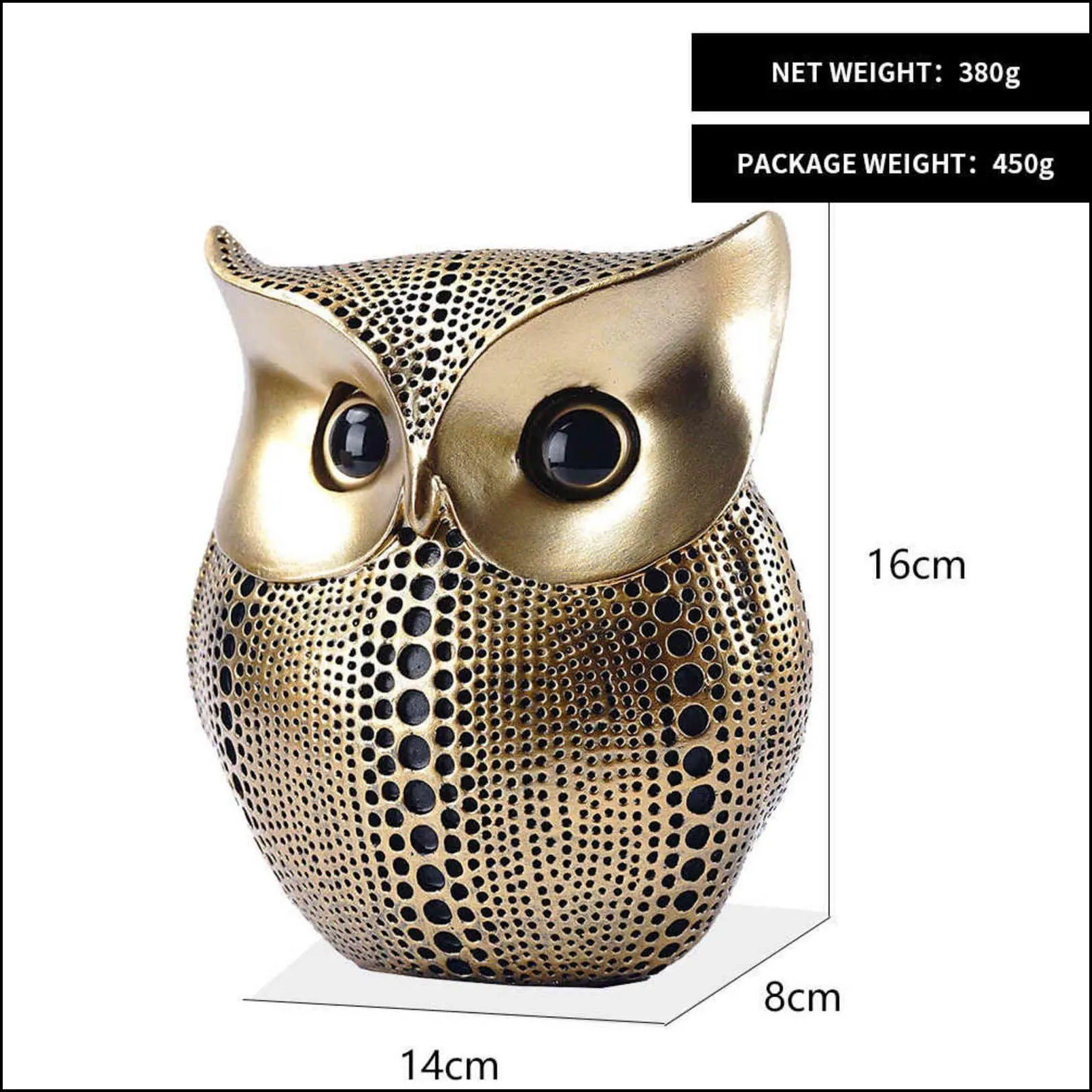 small crafted owl statue bundle with black and white for home decor accents living room bedroom office decoration 211101