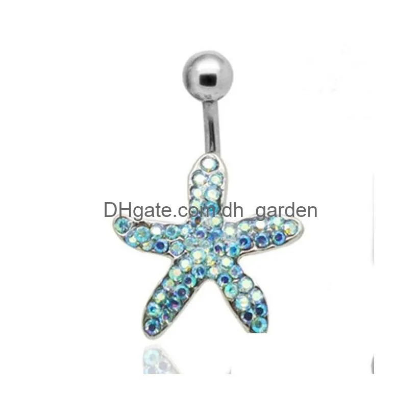 d0498 aqua.color stone belly navel stud