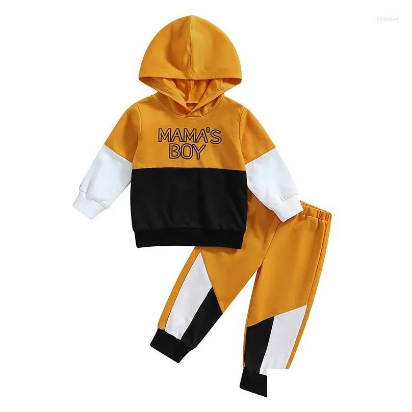 clothing sets toddler baby boywork outfits letter printed tops long sleeve hoodie flexy jogger pant fall winter pants