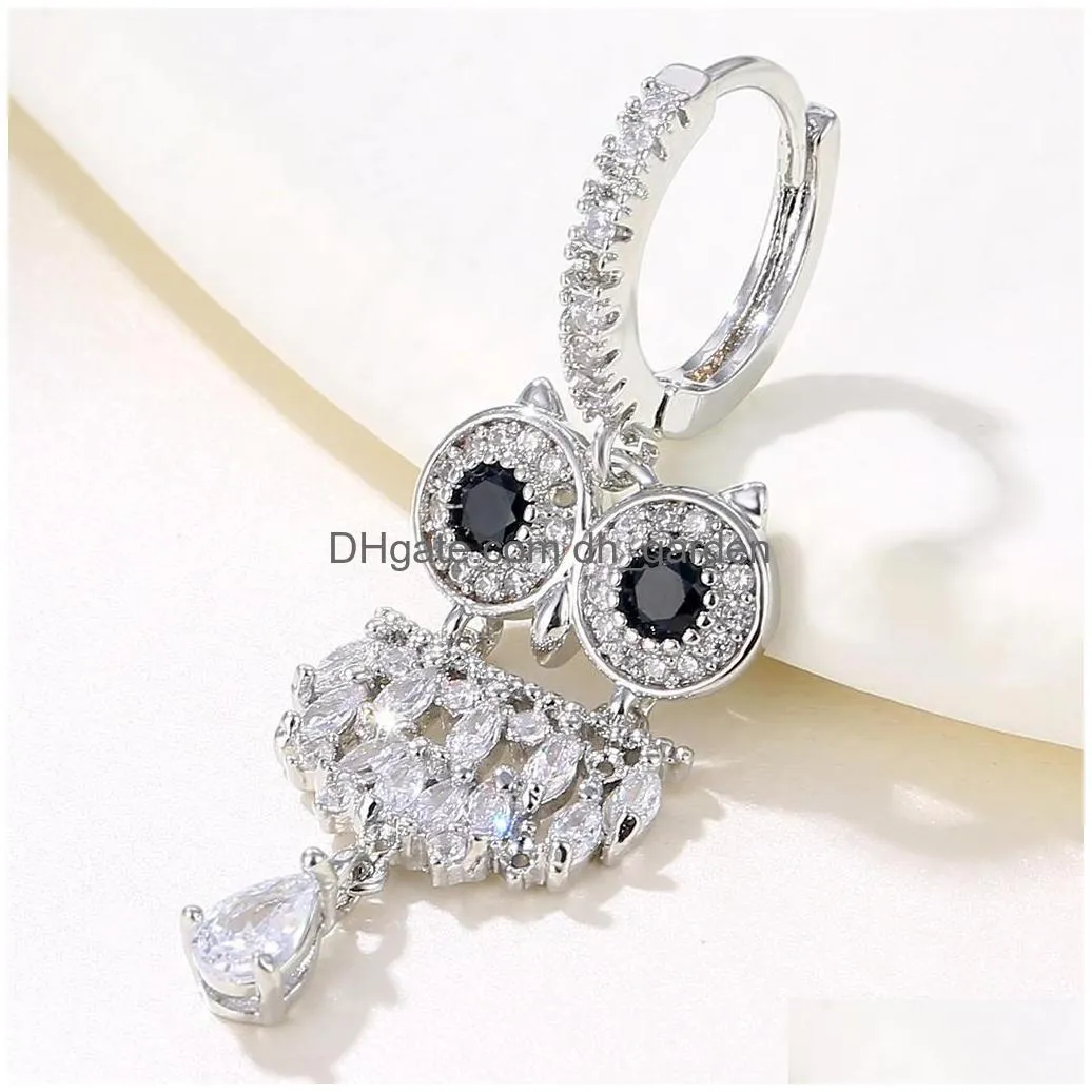 d1041 zircon owl earring stud mix colors belly ring