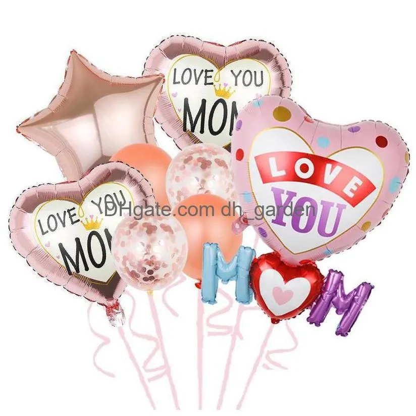 Party Decoration Mothers Day Theme Decorative Balloons Festive Balloon Set Mom I Love You Birthday Bedroom Meaning Extraordi Dhgarden