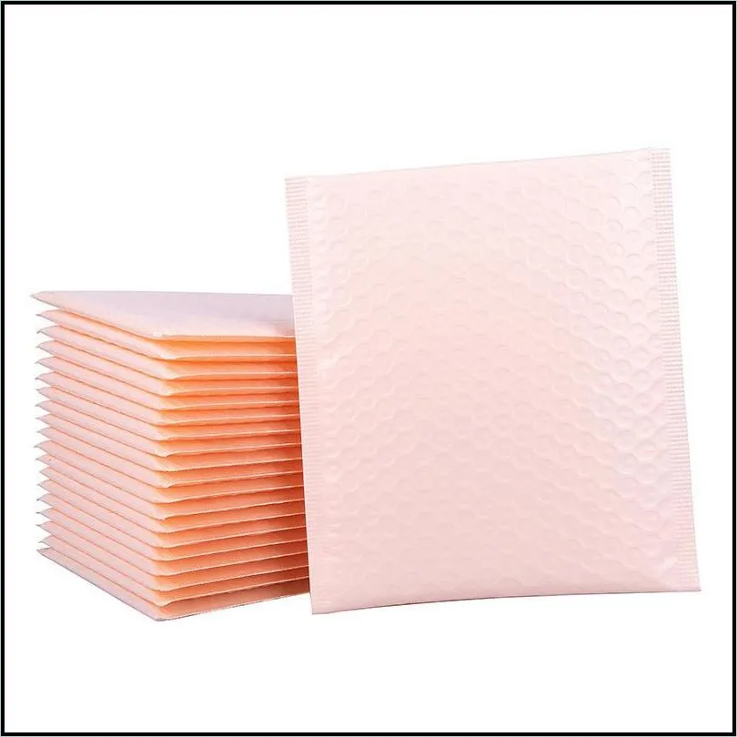 50pcs pink poly bubble mailers padded envelopes bulk lined wrap polymailer bags for packaging maile self seal 220427