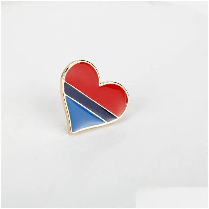 rainbow pins originality love heart shaped badge fashion alloy accessories drop oil stripe brooches 1 5aj k2