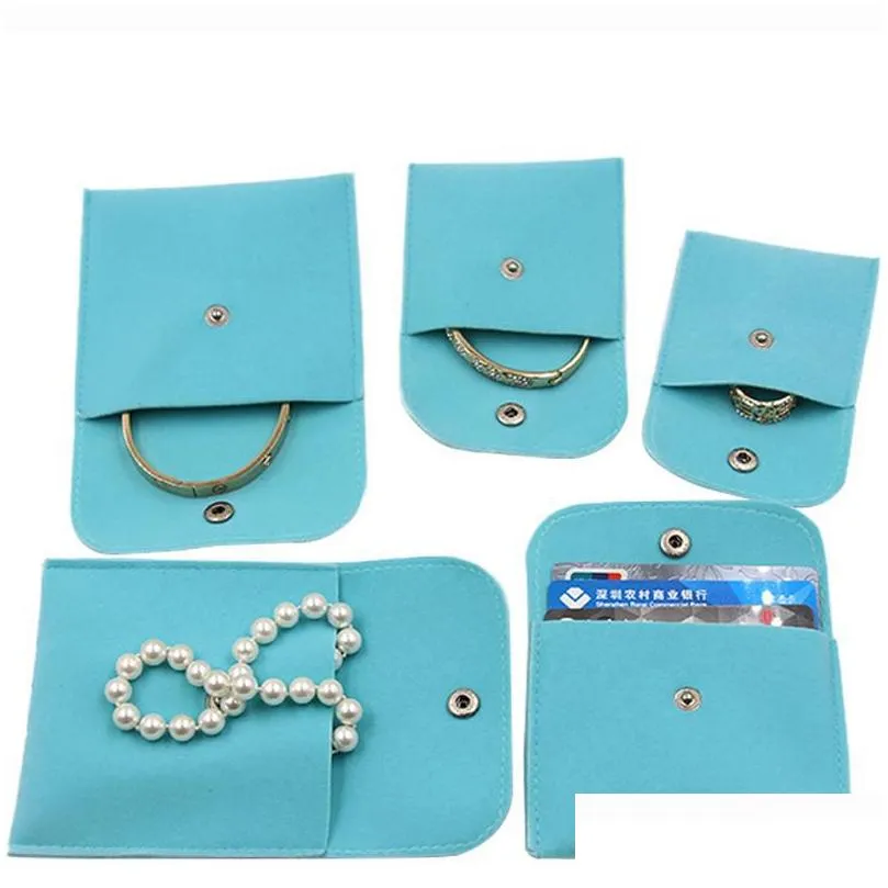 velvet jewelry gift packaging bag small envelope shape pouch with snap fastener dust proof jewelry storage bags green color