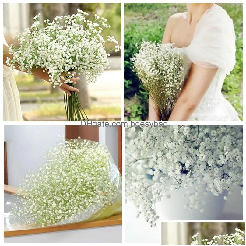 pretty 10pcs/lot gypsophila babys breath artificial fake silk flowers plant home wedding decoration 54986