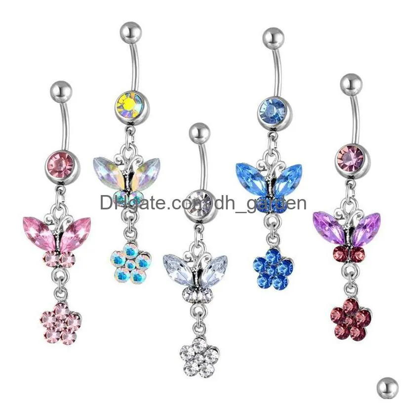 d0751 clover green color belly navel stud