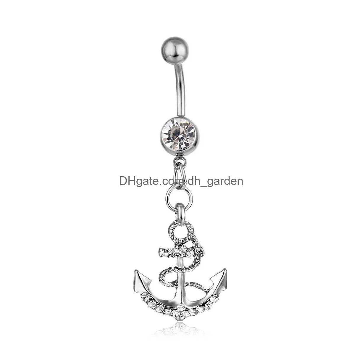 d0438 the anchor style belly button navel rings mix colors ring body piercing jewelry