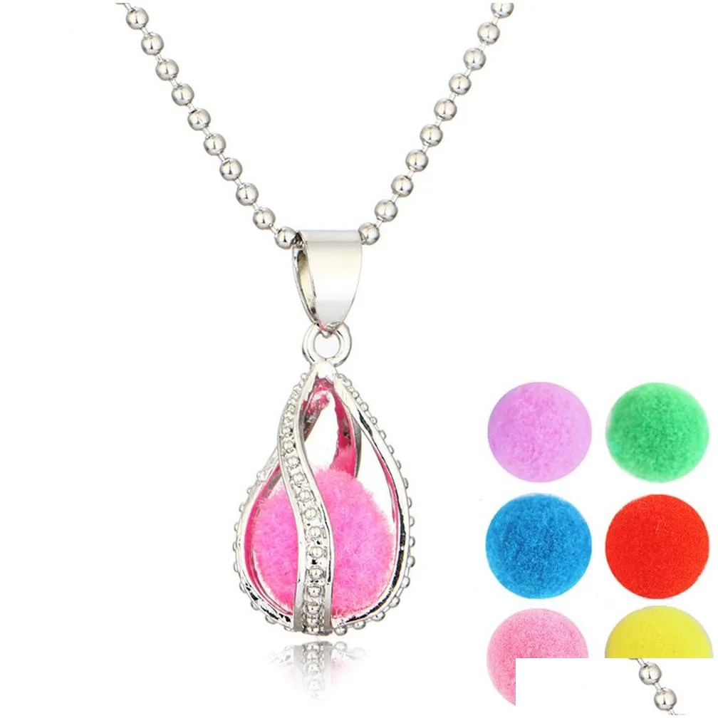 locket pendant necklace censer aromatherapy  oil diffuser necklace pendants send chain and oils pads as g