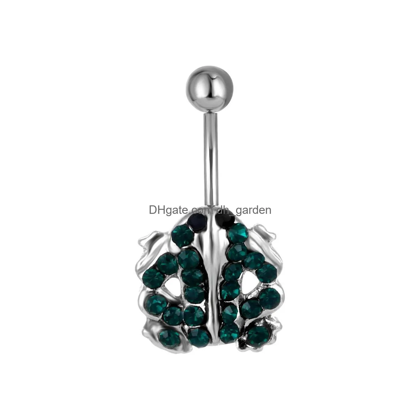 d0498 aqua.color stone belly navel stud