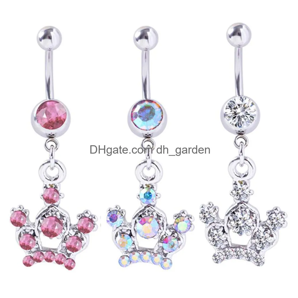 d0334 butterfly style belly navel button ring clear color