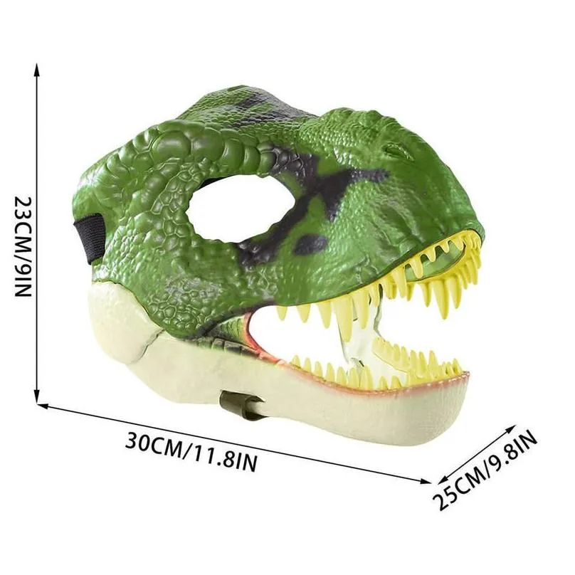 party masks 17 designs dinosaur with moving jaw creative halloween cosplay horror raptor latex deco 220920