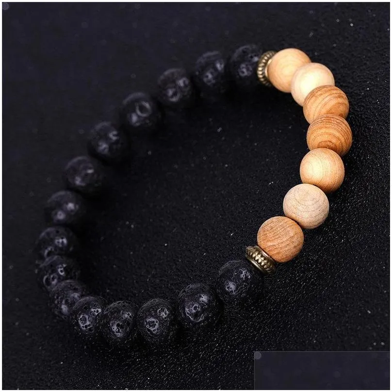 ice crack agate natural stone bracelet essential oil diffuser wood beads bracelets women men fashion jewelry will and sandy