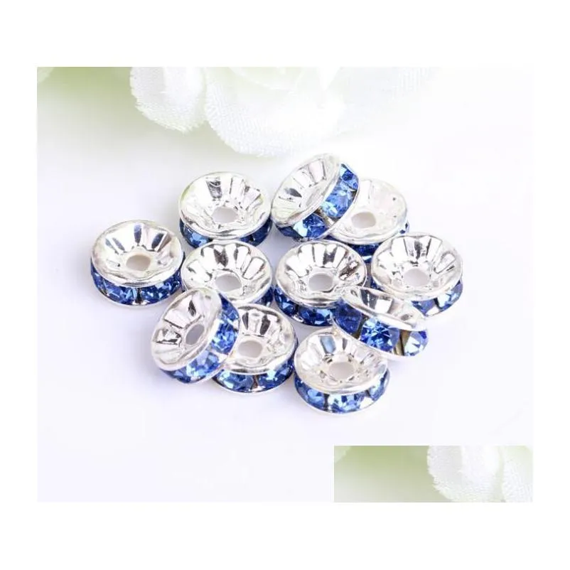 metals loose beads spacer crystal rhinestone beads suitable for bracelet earrings 8mm 200pcs