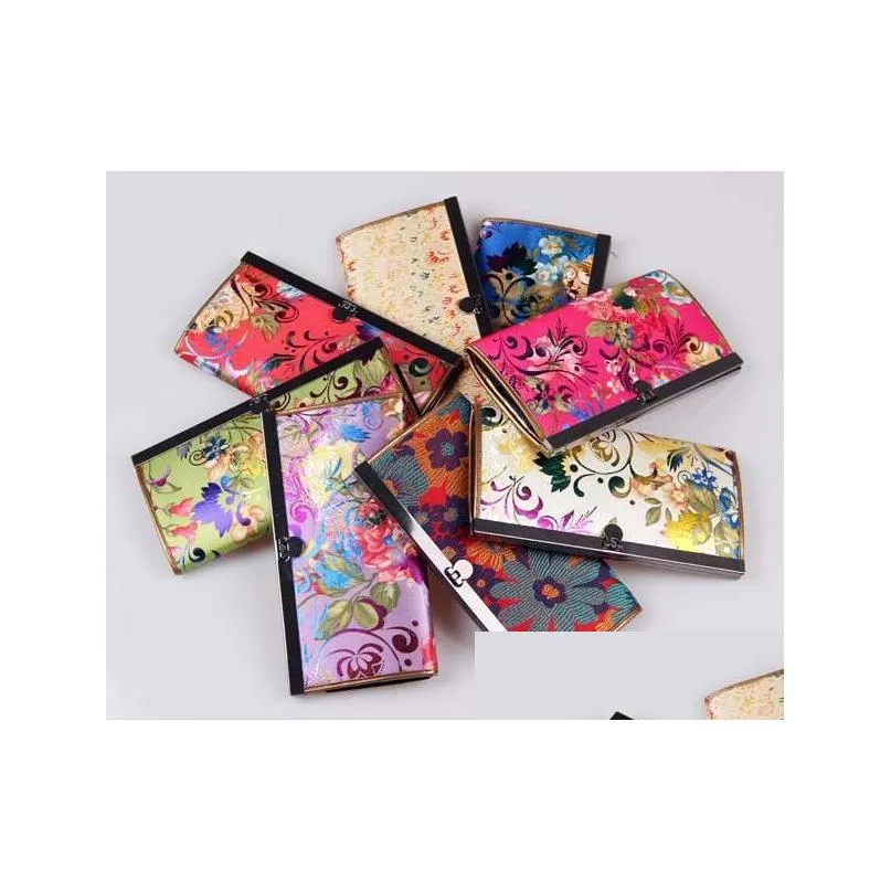 10x19cm chinese traditional silk satin purse fashion trend handbag unique embroidery wallet mixed color