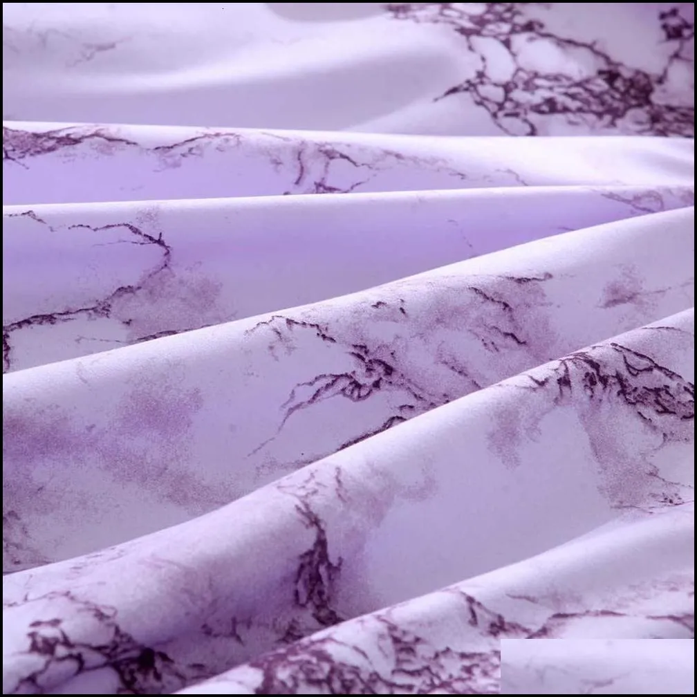 bedding sets set printed marble white purple duvet cover king queen size quilt brief linens bed comforter 3pcs 221206