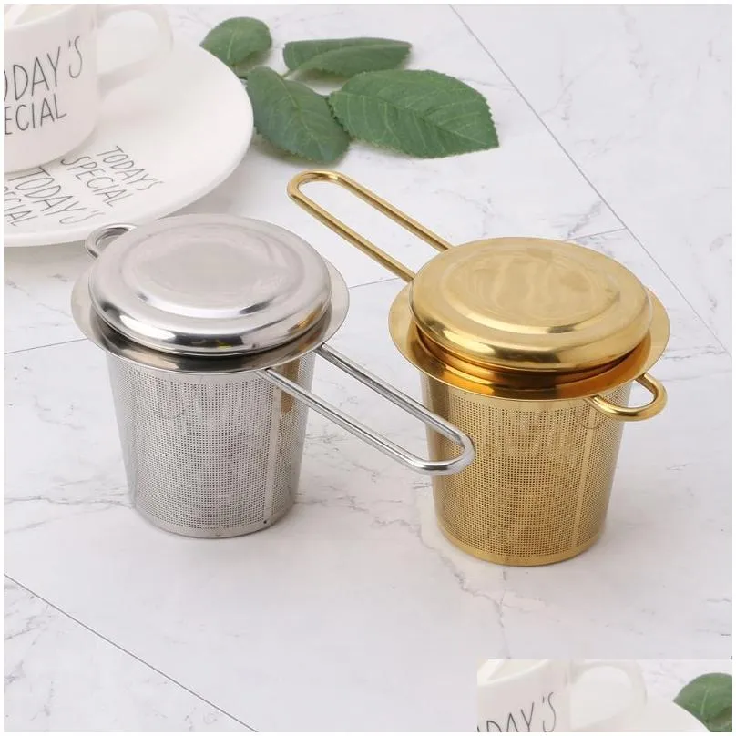 ups reusable mesh tea infuser stainless steel strainers loose leaf teapot spice filter with lid cups kitchen accessories