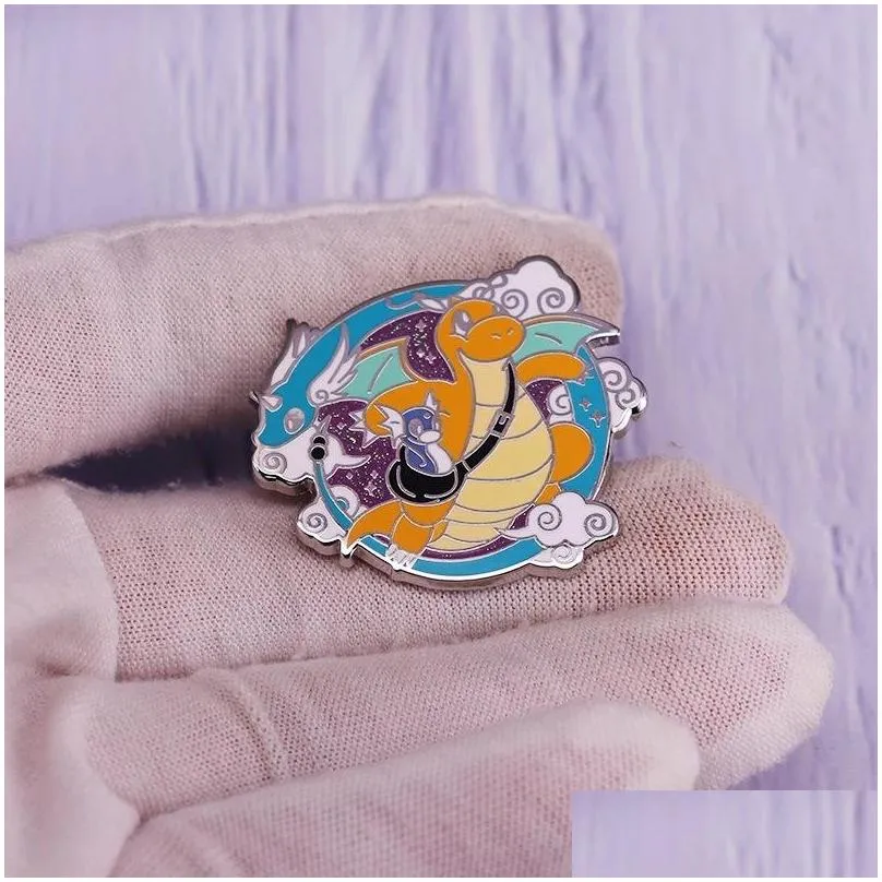 cartoon cute elf dragon enamel brooch anti stray pin badge cute anime movies games hard enamel pins