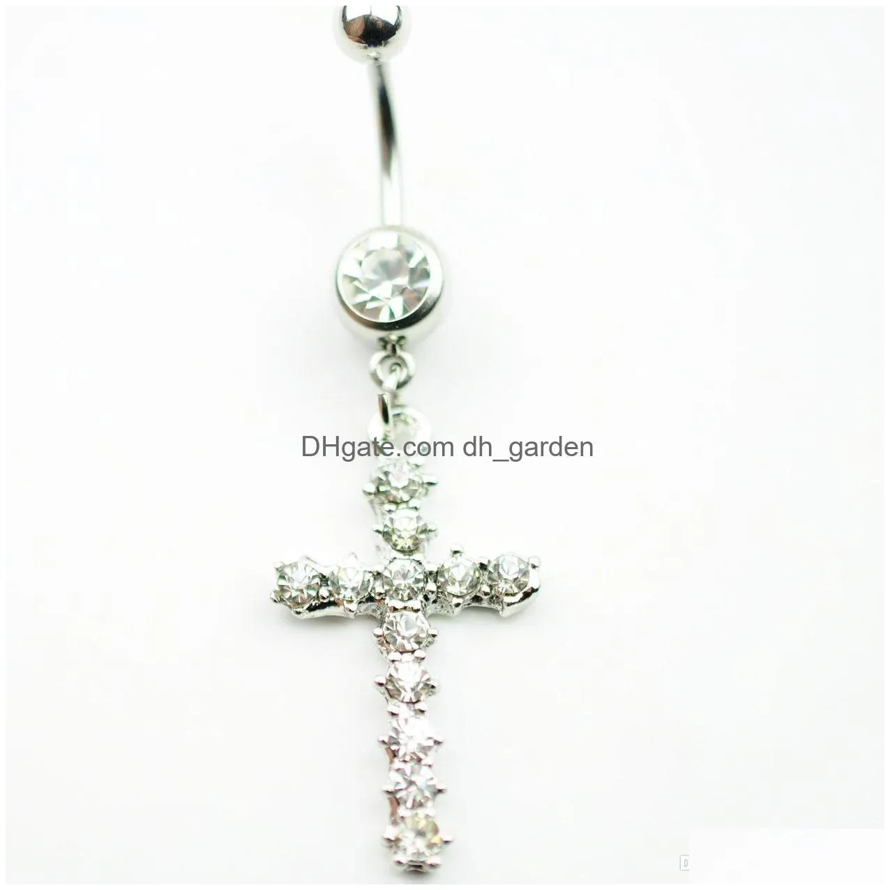 d0192 1 color the cross style 01801 belly button navel rings with clear stones body piercing jewelry