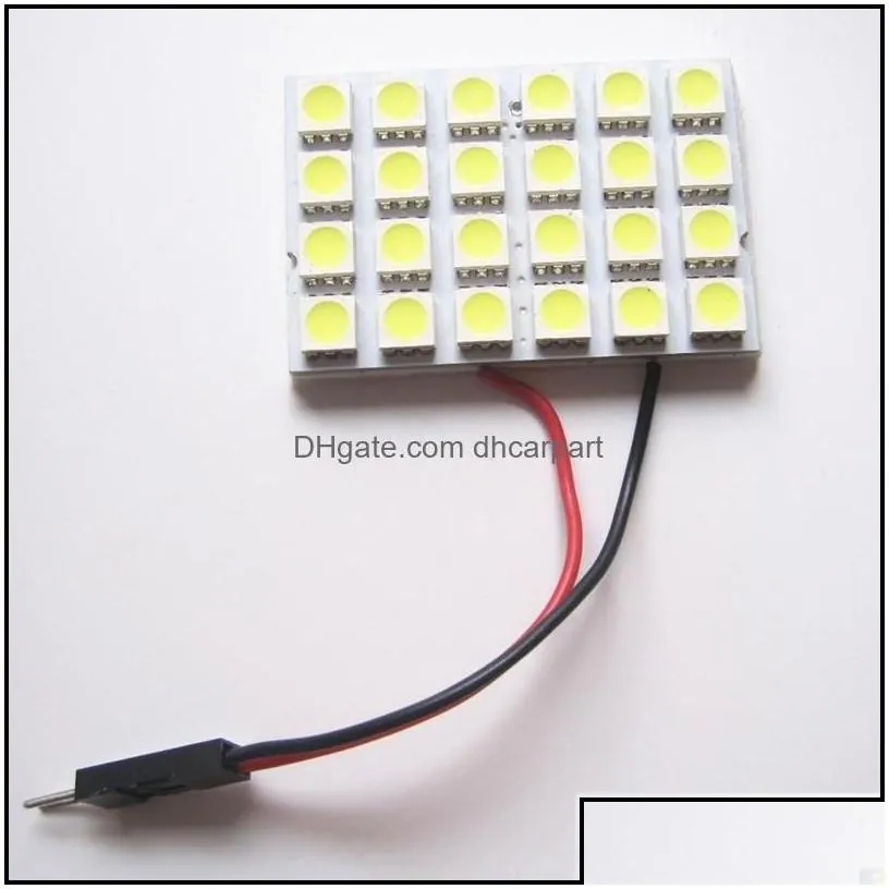 Decorative Lights Led Light T10 Ba9S Festoon 5050Chip 24Smd 12V White Color Panel Dome Ceiling Drop Delivery 2022 Mobiles Motorcycle