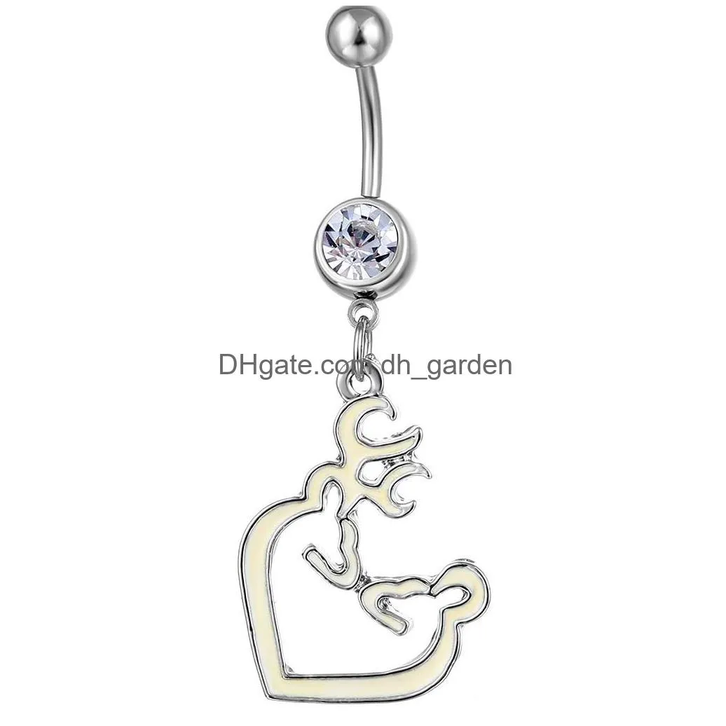 d0527b browning deer belly navel button ring mix colors