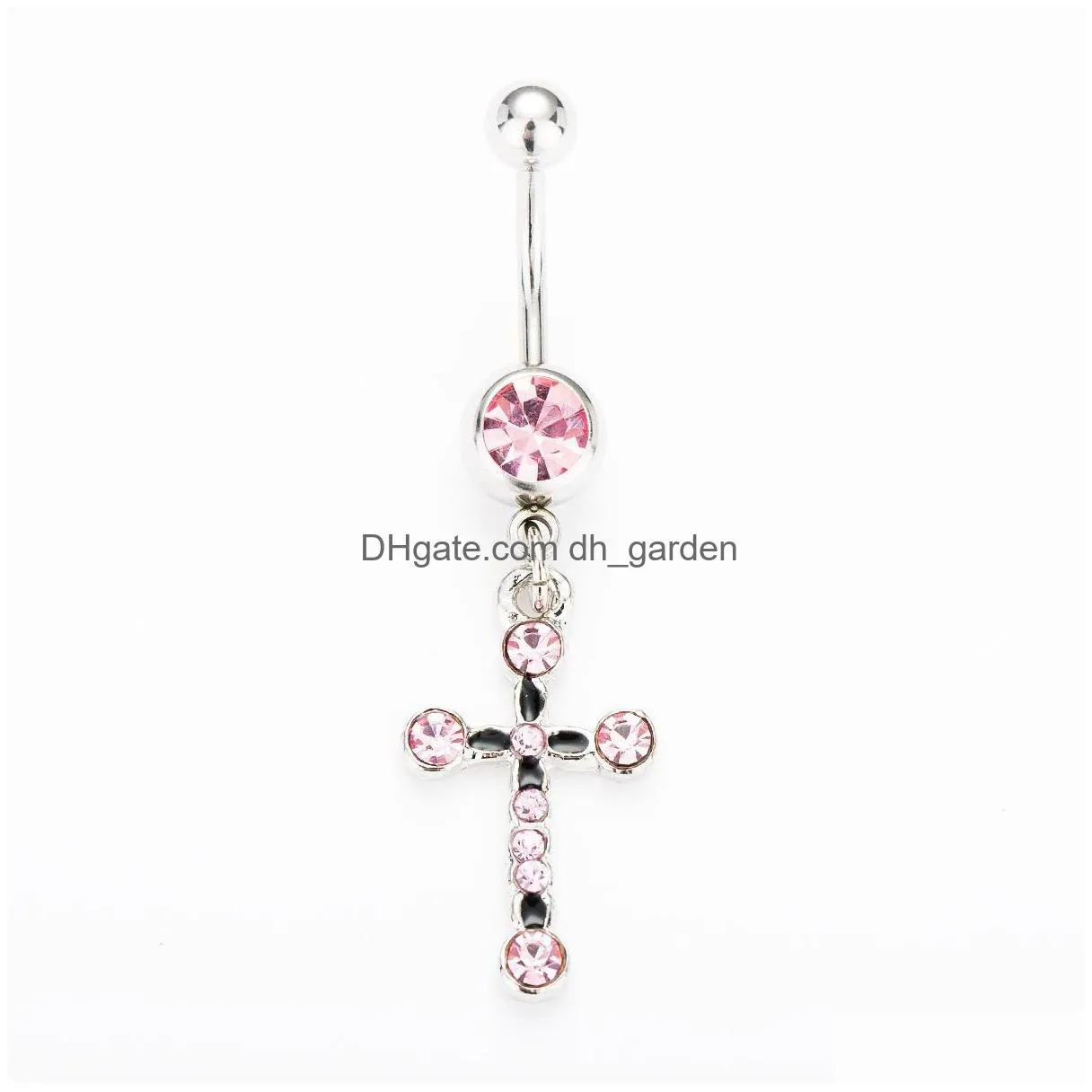 d0261 cross belly navel button ring