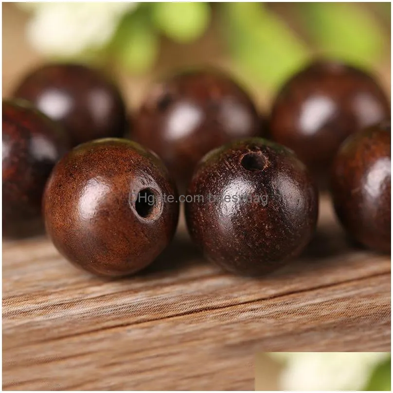 8mm charms beads natural diy wooden beads set 300pcs/lot coffee brown diy wood beads for jewelry making round hole beaded