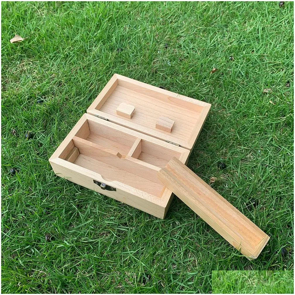 smoke accessories kit wood stash box with rolling tray tobacco herbal storage for pipe bong