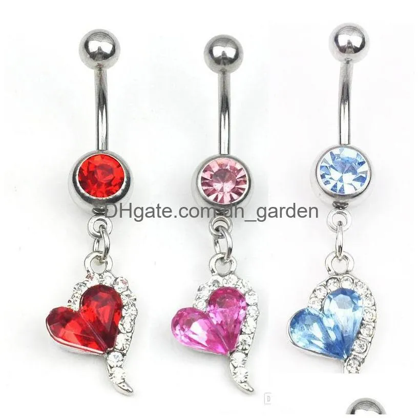 d0064 cross belly navel button ring clear color