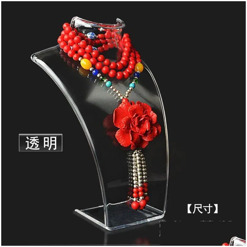  fashion acrylic jewelry display 20x13.5x7.3cm pendant necklaces model stand holder white clear black color