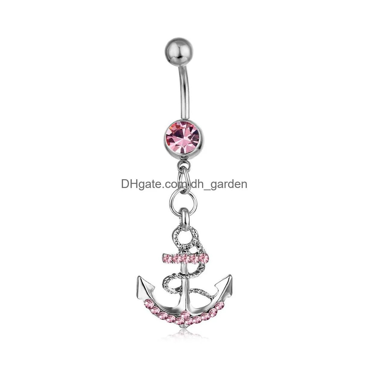 d0438 the anchor style belly button navel rings mix colors ring body piercing jewelry