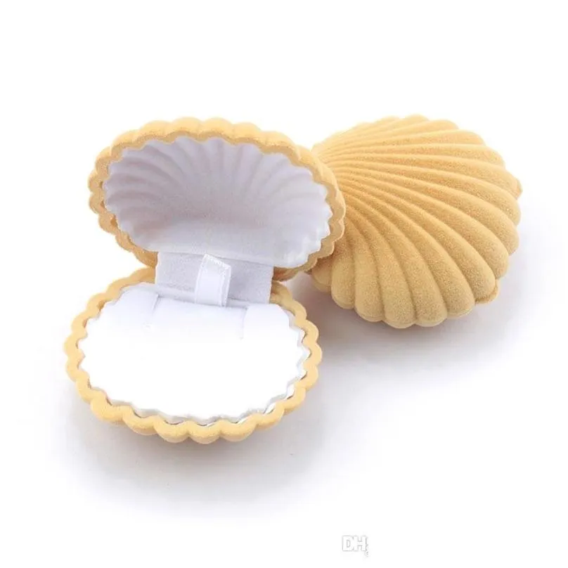 shell jewelry box highgrade velvet jewelry box creative jewelry box ring boxes velvet earring jewelery case