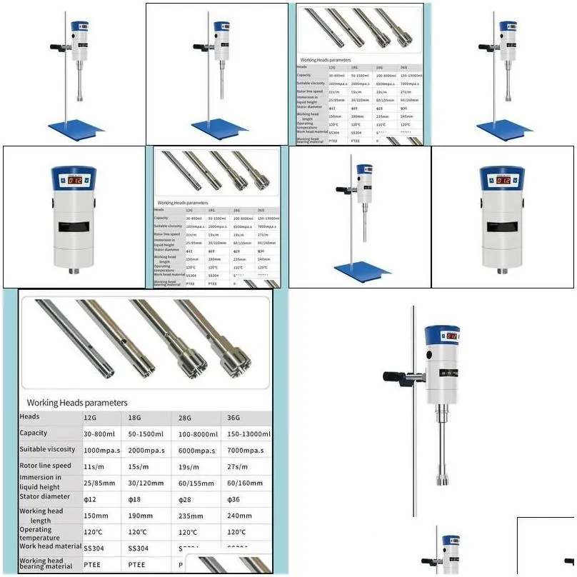 lab supplies digital display high speed laboratory dispersion homogenizer hine max 21000rpm working heads choose drop deliv zlnewhome