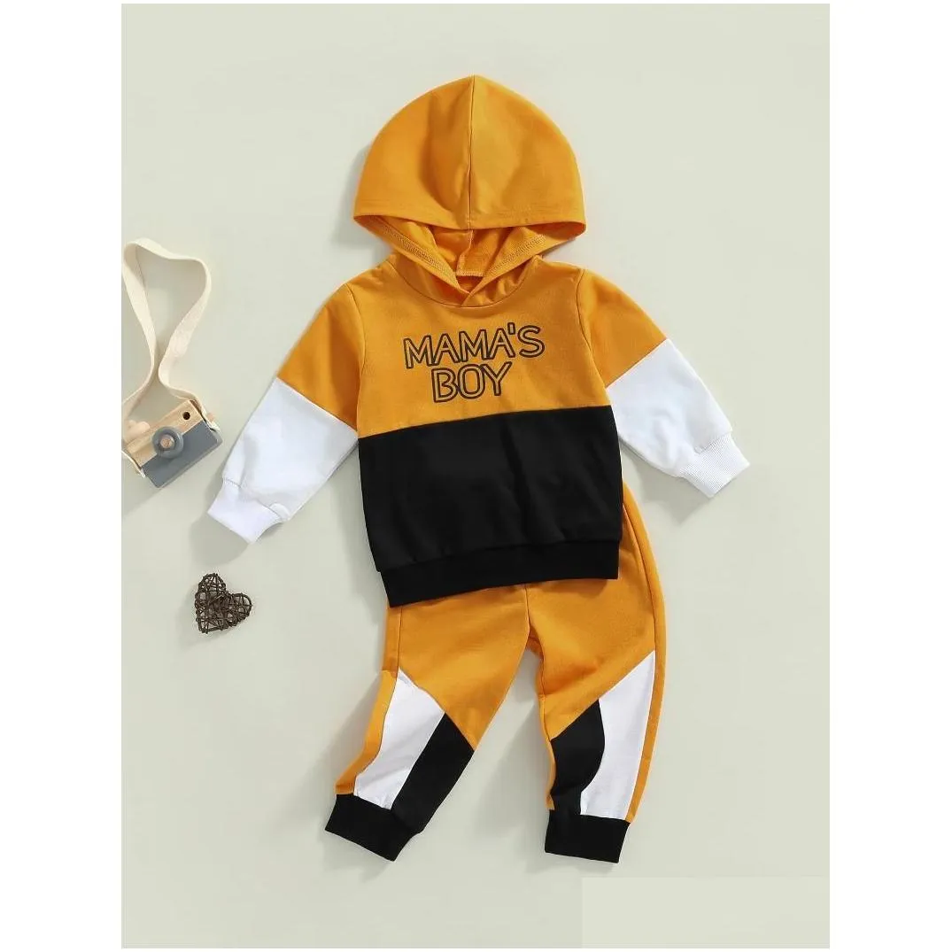 clothing sets toddler baby boywork outfits letter printed tops long sleeve hoodie flexy jogger pant fall winter pants