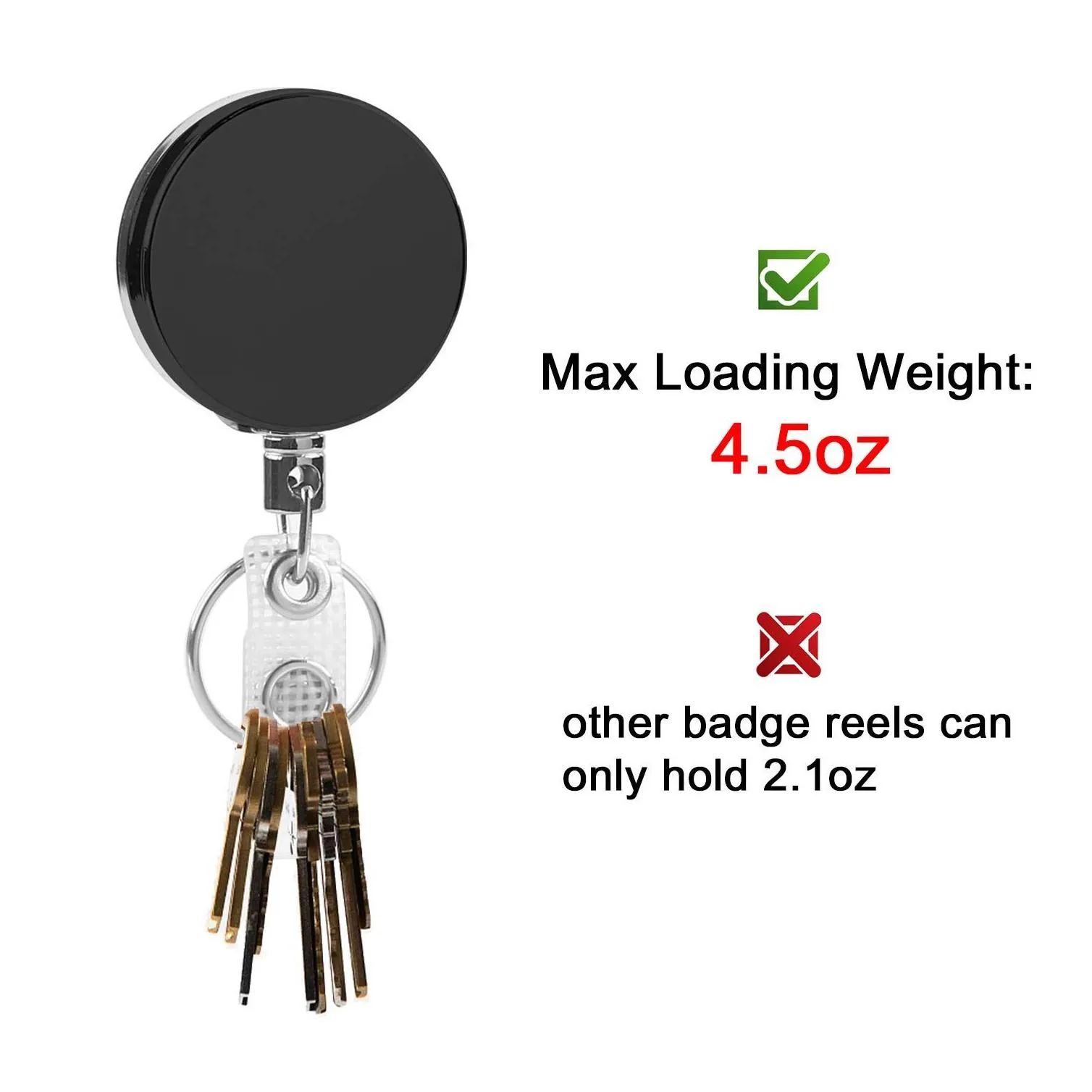 other office school supplies l heavy duty retractable badge holder reel metal id with clip key ring for card name keychain bel sport1