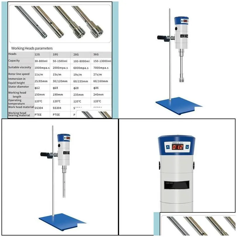 lab supplies digital display high speed laboratory dispersion homogenizer hine max 21000rpm working heads choose drop deliv zlnewhome